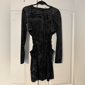 Black and Glitter cut out mini dress